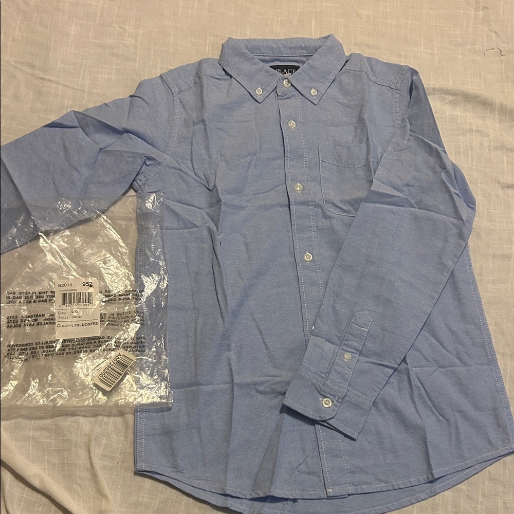 Place Light Blue Casual Button-Down Shirt